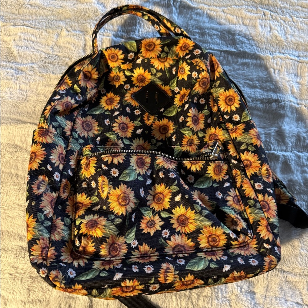 Sunflower Print Backpack